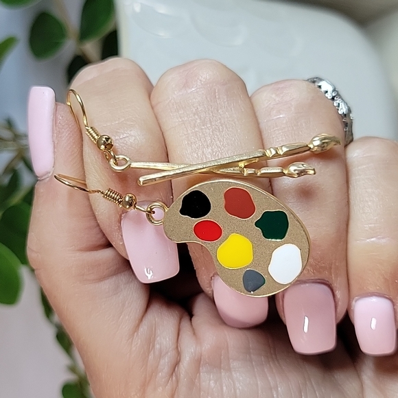 Painter's Palette Drop Earrings - Picture 6 of 6